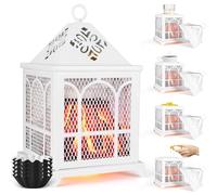 Lampe Aromatique électrique 4 en 1 pour Cire parfumée, Bougie et Huile Parfumée,Cheminée Lampe Parfumée pour Cire, Rûleur Électrique pour Bougie Parfumée,pour Maison Bureau Chambre Décoration