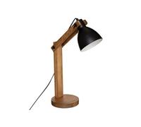 Atmosphera - Lampe arc Cuba noire - métal et bois H56 cm