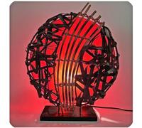 Lampe asiatique luminaire orientale, abat-jour lampadaire de table ou chevet en différentes couleurs, design decoratif accessoires de Bali -Feng Shui- 40 cm (rouge)