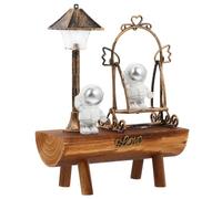 Lampe Astronaute Rétro en Bois Doré pour Bureau, Salon et Café