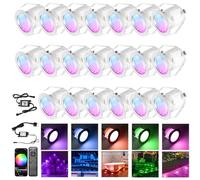 Lampe au Sol Spot Encastrable Wifi - Lumière RGB DC12V étanche IP67 Ø30mm-éclairage pour terrasse, patio, chemin, mur, jardin, décoration, intérieur et extérieur, 20 pièces