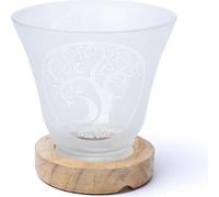 Lampe aux pierres précieuses Arbre de vie avec câble et LED -- 12x12cm