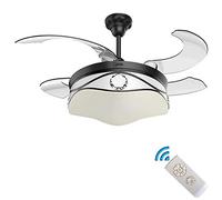 Lampe Bcaer Ventilateur de Plafond lumière Moderne Restaurant île Lustre LED Invisible Ventilateur lumière/plafonnier ? Éclairage décoratif pour la Maison du Salon de la Chambre à Coucher avec Lampes