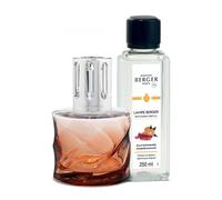 COFFRET LAMPE DIFFUSEUR DE PARFUM SPIRALE ROSE AMBREE + 250 ML ECLAT DE RHUBARBE - MAISON BERGER PARIS