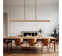 Lampe Bois Suspension Éclairage/Lampe de Salon Mémoire Optique Noir Mat LED H