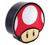 Lampe Boîte Super Champignon - Officiellement Licenciée, Lampe de Bureau Super Mario, Cadeau Collectible pour Fans Mario Bros, 15 cm, Fonctionne sur Piles