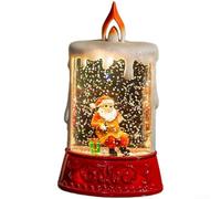 Lampe bougie en résine remplie d'eau alimentée par piles avec éclairage LED pour une ambiance festive et une décoration de bureau (vieil homme)