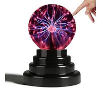 Lampe Boule à Plasma de 3 Pouces, Lampe de Décoration Scientifique Alimentée par USB et Batterie avec Purificateur D'air à Ions Négatifs, Excellent pour les Enfants