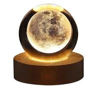 Lampe boule de cristal 3D unique,veilleuse USB,boule plasma,lumières cosy,cortions de la galAct et des planètes - Type moon