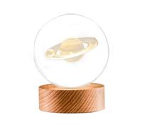 Lampe Boule de - Planète sphérique Vivante, Globe Galaxie, Lampe céleste Attrayante | Système Solaire gravé 3D, Boule décorative éclairée, décoration d'astronomie de Bureau sur Base en Bois