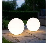 Lampe Sphérique Lampe de Jardin Blanc LED Terrasses Pointe 2er Set
