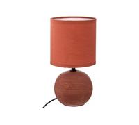 Lampe boule en céramique Timeo - Orange - D 13 x H 24,7 cm