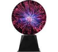 Lampe boule plasma, globe plasma de 20 cm, lampe plasma en verre magique tactile et sonore, 3 vitesses et plusieurs tailles disponibles, idéale pour les enfants, les fêtes et la décoration intérieure
