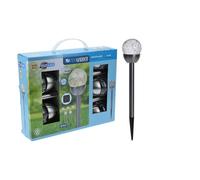 Lampe Solaire - ProGarden - Boule Inox - 5 pièces - 4 LED blanc chaud - Installation facile