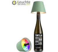 Lampe bouteille Sompex TOP 2.0 LED RGBW rechargeable vert olive