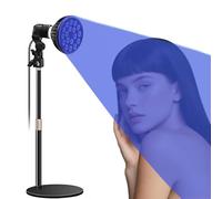 Lampe bronzante pour visage et corps : 18 LED avec thérapie par la lumière bleue de 54 W et longueur d'onde de 460 nm - Base et support réglables en hauteur - E27 - Lunettes autobronzantes pour usage