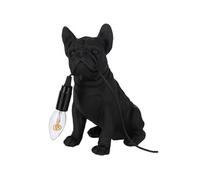 Lampe Bulldog noir en résine 25 cm