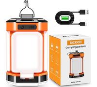 Lampe Camping BICKON, 4000mAh Portable Pliable,25H d'autonomie,5 Modes 60 LED Super Brillant, 15-100% Dimmable Rechargeable Lanterne Tente pour Camping/Pêche/Coupure de Courant/Urgences