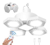 Lampe camping solaire 169 LED pour extérieur, lanterne de tente USB, rechargeable, avec télécommande, batterie externe, lampe de travail, lampe de camping, 5 modes, étanche à 360 °, 10 000 lumens