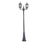 Lampe Candélabre Lampadaire Borne Lumineuse Noir Silder Hauteur 228,5 CM Jardin