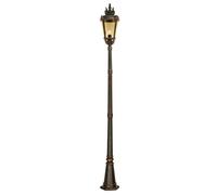 Lampe Candélabre Lampadaire Lampe de Jardin Borne Lumineuse Bronze Acier Verre
