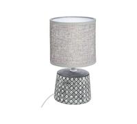 Lampe cannage en céramique "Yojoa" - Gris - H 23 x D 13 cm