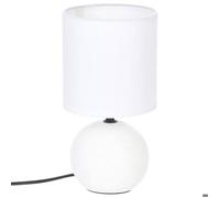 Lampe céramique ""Timéo"" blanc strié H25cm - Atmosphera createur d'interieur