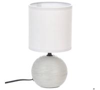 Lampe céramique ""Timéo"" gris souris strié H25cm - Atmosphera createur d'interieur