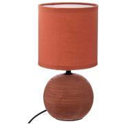 Atmosphera Lampe Timeo – boule en céramique – D 13 x H 24,7 cm – Orange