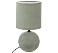 Atmosphera - Lampe à poser céramique Timéo vert kaki strié H25 cm