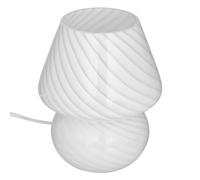 Atmosphera Lampe à poser en verre Cara 18 cm blanc