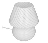 Lampe champignon Cara 18 cm verre blanc Atmosphera Blanc G