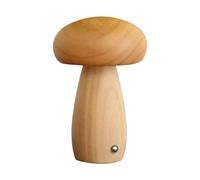 Lampe champignon en bois, veilleuse champignon 3 couleurs à intensité variable avec interrupteur tactile 3 W, lampe de bureau à chargement USB, lampe de chevet pour chambre à coucher, salon (grand