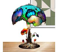 Lampe champignon, peinture colorée de rêve, lampe de table en résine champignon, lumière LED, décoration de chambre vintage, statue de maison, série de plantes en résine bohème, veilleuse pour chambre