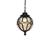 Lampe CHANDELER PLAFICALE, PRENDANT EXTÉRIEUR Les PRENDANTS, FARME À L'EXTÉRIEUR Porche métal Noir avec Globe Verre Transparent dans Le Cadre de Cage en Aluminium, Lanterne extérieure pour