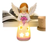 Lampe chandelier, figurines d'ange avec bougie LED décorative - Figurines décoratives avec lumière LED en résine pour décoration d'intérieur pour anniversaire, Noël et fête des mères