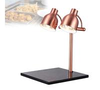 Lampe Chauffante à Double Tête Pour Buffets Et Stations De Découpe Black-B | Chauffe-Plat Professionnel De 500W, Socle En Marbre Robuste, Cols De Cygne Orientables à 360°, Interrupteurs Indépendants