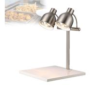 Lampe Chauffante à Double Tête Pour Buffets Et Stations De Découpe White-A | Chauffe-Plat Professionnel De 500W, Socle En Marbre Robuste, Cols De Cygne Orientables à 360°, Interrupteurs Indépendants