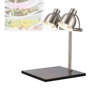 Lampe Chauffante à Double Tête Réglable Pour La Restauration Black-A | Chauffe-Plat Professionnel De 500W, Bras Flexibles à 360°, Interrupteurs Indépendants, Pour Les Réceptions