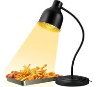 Lampe chauffante Alimentaire - 250 W, Chauffe-Aliments Rapide, Base Robuste en Acier Inoxydable, idéale for Restaurants, traiteurs et buffets.(Black,Single-Head)