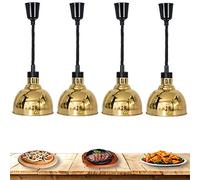 Lampe Chauffante Alimentaire, Chauffe-Plats Télescopique En Métal, Idéale Pour Les Buffets, Les Petits-Déjeuners, Les Restaurants Et Les Tables De Style Occidental. Diamètre : 25 Cm. Lot De 4. Décora