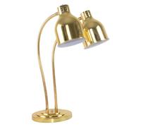 Lampe chauffante Alimentaire Professionnelle, 2 Ampoules chauffantes de 250 W chacune, Lampe de Table Isolante for Buffet, autoportante, Tube Universel Flexible.(Gold)