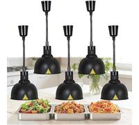 Lampe Chauffante Alimentaire Réglable, 250W Lampe Chauffe-Plats Buffet, Lampe Thermique Infrarouge Cuisine Professionnelle Suspendue, Hauteur Réglable 60-180cm et 2 Tailles 19/25cm(B-25,5)