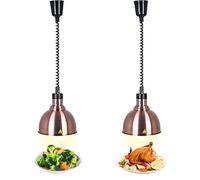 Lampe Chauffante Alimentaire Réglable, 250W Lampes Chauffantes pour Aliments Commercial, Chauffe-plats Lampe Chauffante Cuisine Professionnelle pour Restaurant et Buffet(B-25cm, 2 Pièces)