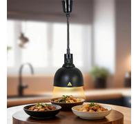 Lampe Chauffante Alimentaire Réglable, Lampes Chauffantes pour Aliments Commercial pour la Restauration, Hauteur Réglable Lampe Chauffe Plat Buffet Suspendue(Noir,1)