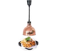 Lampe chauffante Alimentaire Suspendue avec Ampoule de 250 W, Longueur 60-180 cm, idéale pour la Conservation des Aliments au Chaud dans Un Buffet. Abat-Jour de 250 mm. Couleur : Or Rose.