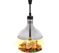 Lampe chauffante Commerciale 290 mm, Lampe chauffante rétractable avec Ampoule chauffante 250 W, Lampe Suspendue chauffante pour Restaurant, Cuisine, cafétéria (Argent)