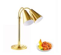 Lampe chauffante Commerciale à Double tête 500 W, Lampe chauffante pour Aliments, Tuyau Rotatif à 360 °, Chauffage Rapide et Uniforme, pour Restaurant, Buffet, Boulangerie(Gold)