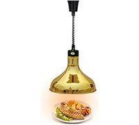 Lampe chauffante Commerciale for Aliments, Lustre Chauffant télescopique avec Ampoule de 250 W for buffets et pizzerias(Gold)