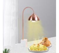 Lampe chauffante Commerciale pour Aliments, Lampe chauffante pour Pizza avec Ampoule de 250 W, Lampe Chauffe-Plats, Base en marbre et Abat-Jour Semi-Ouvert, pour Restaurant(Rose Gold,B)